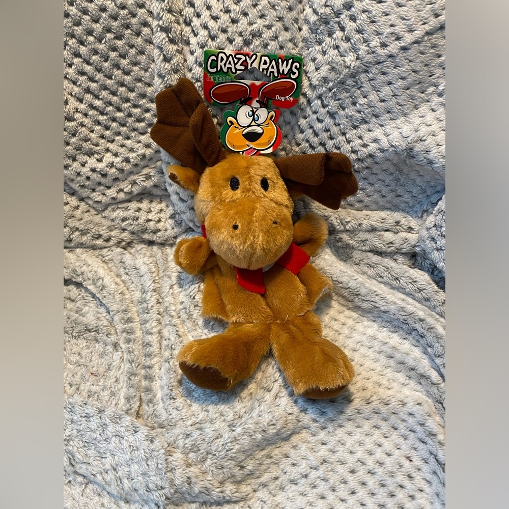 Reindeer Hand Puppet Dog Toy NEW